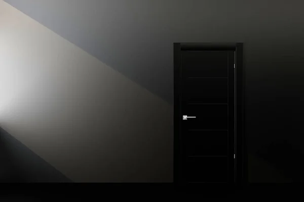 black door in black wall