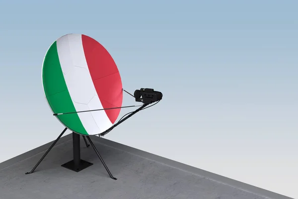 Satellite dish with the flag of Italy — Stock Photo, Image