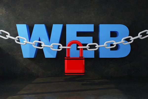 word web under chain with lock