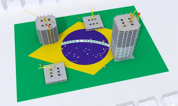 Koncepcja budowy budynku w Brazylii — Zdjęcie stockowe