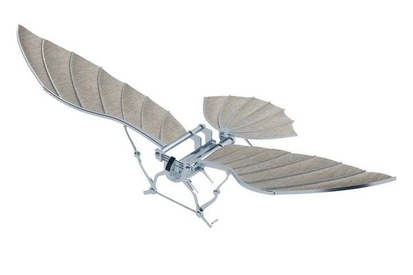 Leonardo da Vinci'nin beyaz üzerinde izole uçak icadı