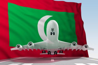 uçak bayrak Maldivler arka plan aleyhine kalkış