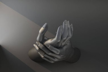 siyah el kendi kendine el destekler