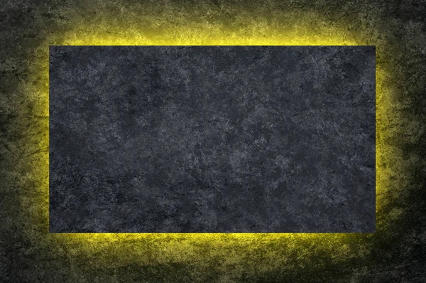 Sfondo rettangolo nero con retroilluminazione gialla — Foto Stock