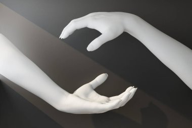 iki beyaz el ile jest görünmez bir tutarak