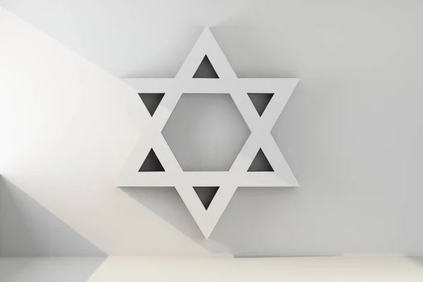 Judaizmus szimbóluma szürke falon — Stock Fotó