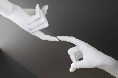 white hand touches finger on other hand clipart