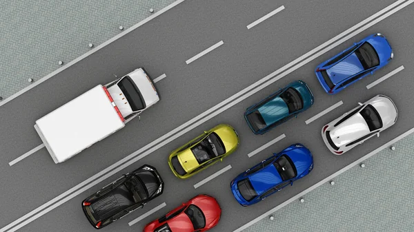 Ambulans manzarası için boş şerit yol. 3d oluşturma