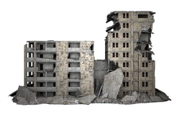 Beyazlara izole edilmiş alçak katlı bir bina. 3d oluşturma