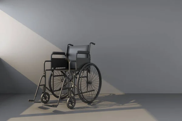 Μαύρη Αναπηρική Καρέκλα Δέσμη Φωτός Απόδοση — Φωτογραφία Αρχείου