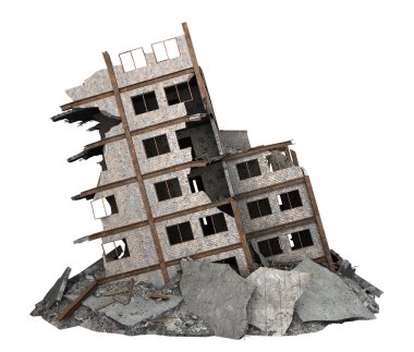 Düşük eğimli, bembeyaz bir bina. 3d oluşturma