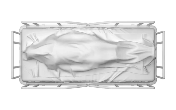 Man Covered White Cloth Top View Rendering — Stock Photo, Image