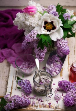 Lila şeker cam. Stil vintage.selective odak