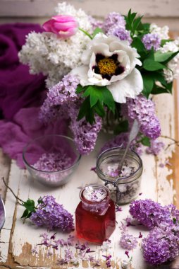 Lila şeker cam. Stil vintage.selective odak