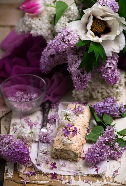 Lilac Merengue Régua Estilo Vintage — Fotografia de Stock
