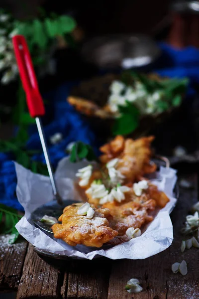 Acacia Flower Fritters Style Rustic Selective Focus — Stock Photo, Image