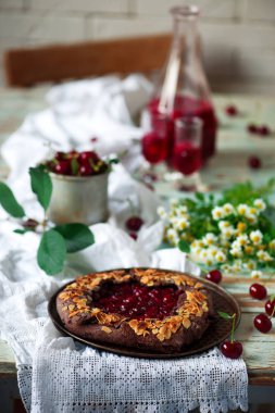 Çikolata Kiraz galette.style vintage. seçici odak
