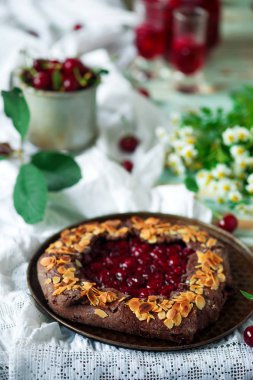 Çikolata Kiraz galette.style vintage. seçici odak