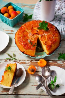 Kayısı şafak cake.style rustic.selective odak ters