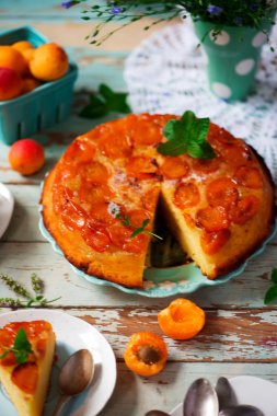 Kayısı şafak cake.style rustic.selective odak ters