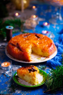 Mandalina ters cake.rustic style.selective odak