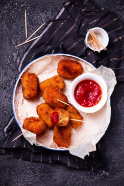 İspanyolca peynir kroket ile Ham.style rustic.selective odak