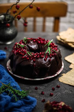 Chockolate grup kek pomergrenate.style vintage.selective odak