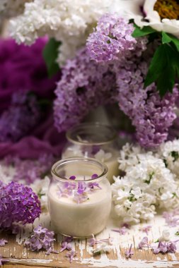 Eski moda krem tatlı bal Lila Posset