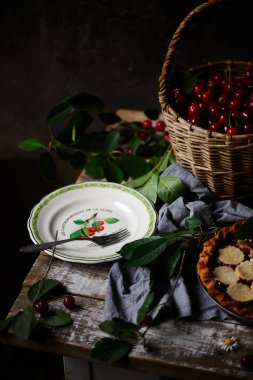 Vişneli Bademli Kek.tarzı rustik. doğal ışık