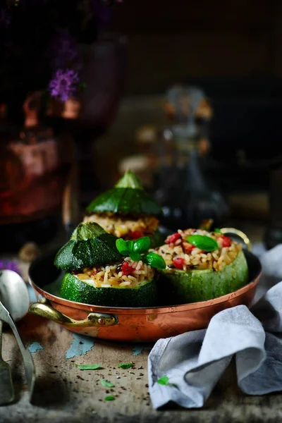 Stuffed zuccini with rice..selective focus — Stock Photo, Image