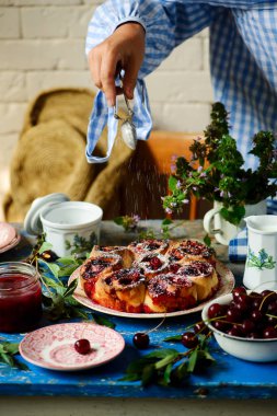 kiraz rustik pasta .style rustik . doğal ışık