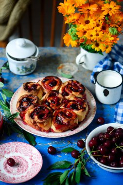 kiraz rustik pasta .style rustik . doğal ışık