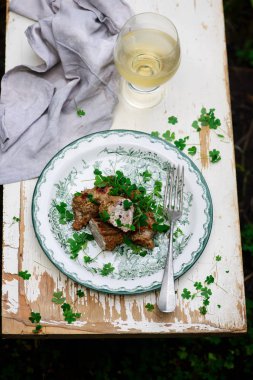 Sorrel ile Dana Saltimbocca... seçici odaklama