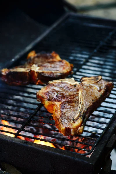 Steak Avec Sauce Vin Style Rustic Selective Focus — Photo