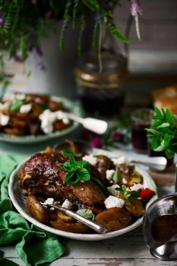 LEMON GARLIC POTATOS LAMB LAMB KLEFTIKO.. style rustic.type