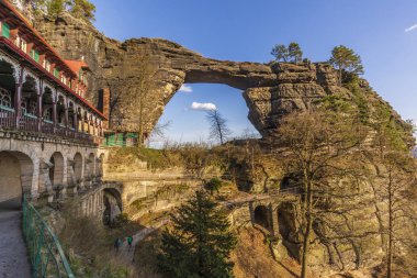 Görünüm Prebischtor kapısı, bohem İsviçre, Çek Cumhuriyeti