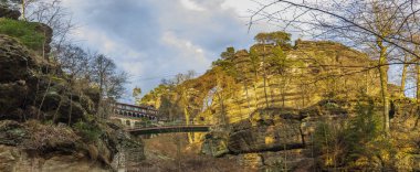 Görünüm Prebischtor kapısı, bohem İsviçre, Çek Cumhuriyeti