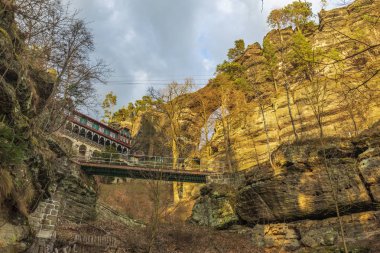 Görünüm Prebischtor kapısı, bohem İsviçre, Çek Cumhuriyeti