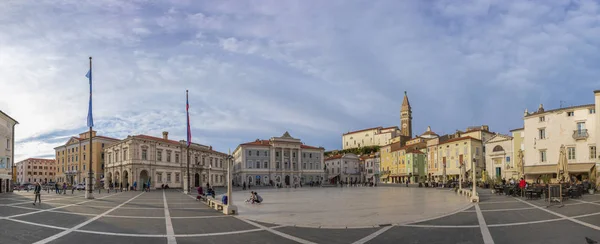 Piran Adriatische Slovenië Oktober 2018 Centrale Plein Van Tartini Piran — Stockfoto