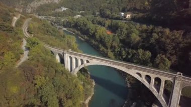 Solkan Köprüsü 'nün hava görüntüsü, Slovenya