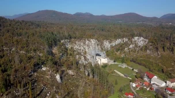 Solkan Köprüsü Nün Hava Görüntüsü Slovenya — Stok video