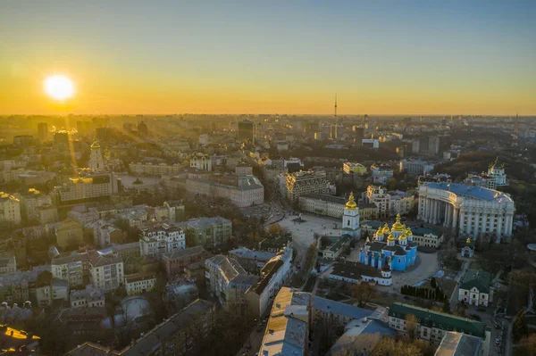 Vista Aérea Catedral São Miguel Kiev Ucrânia — Fotografia de Stock
