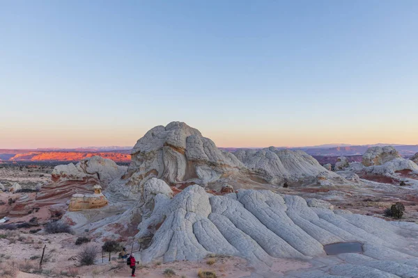 Západ Slunce Bílé Kapse Národní Památníku Vermilionech Útesů Arizoně — Stock fotografie