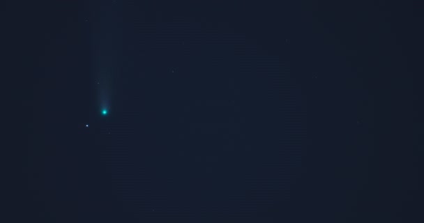 Cometa Neowise Mueve Través Del Cielo Nocturno Estrellado Bajo Constelación — Vídeos de Stock