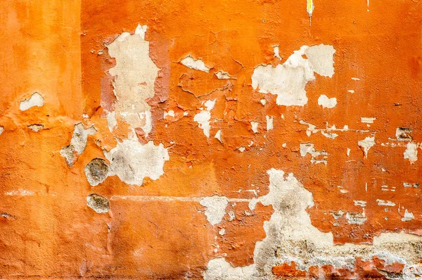 Damaged Wall Texture Orange Paint Peeling Wall — Stock Photo, Image