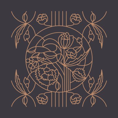 Altın çiçek süsleme vitray pencere Modern tarzı için koyu renk arka plan üzerinde kullanım için boyama kitabı, demir pencere kafesler olabilir.