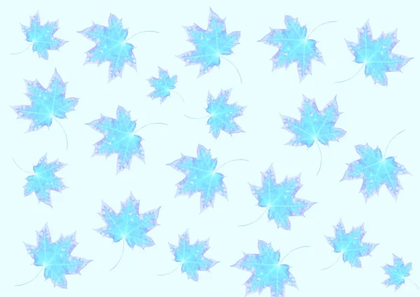 秋季枫叶查出的蓝色背景 网站的封面或网页的社交网络 — 图库照片