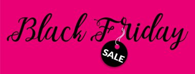 Kara Cuma indirimli siyah etiket, yuvarlak afiş, reklam, vektör illüstrasyonu