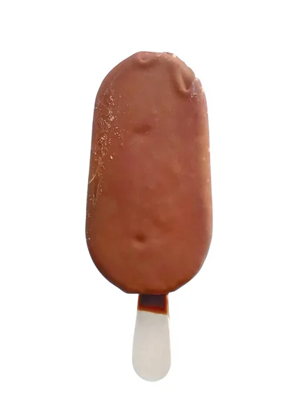 Lody, Popsicle w czekoladzie, na patyku, widok z góry — Zdjęcie stockowe