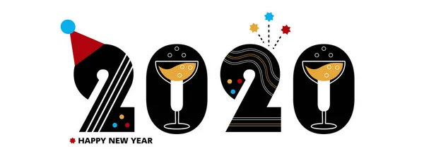 2020 Новогодний Сайт Обложка Facebook Векторный Шаблон Плаката Баннера Открытки — стоковый вектор